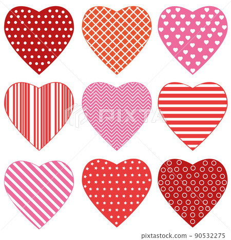 Vintage heart set with ornament, color vector isolated illustration on white background Vintage heart set with ornament, color vector isolated illustration on white background 90532275