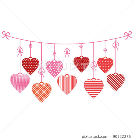 Festive garland of hearts decor, color isolated vector illustration Festive garland of hearts decor, color isolated vector illustration 90532276