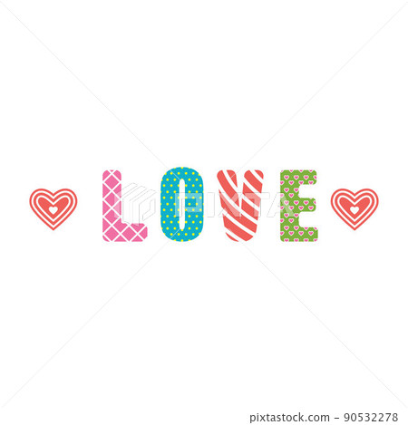 The word love with an ornament vector isolated on a white background 90532278