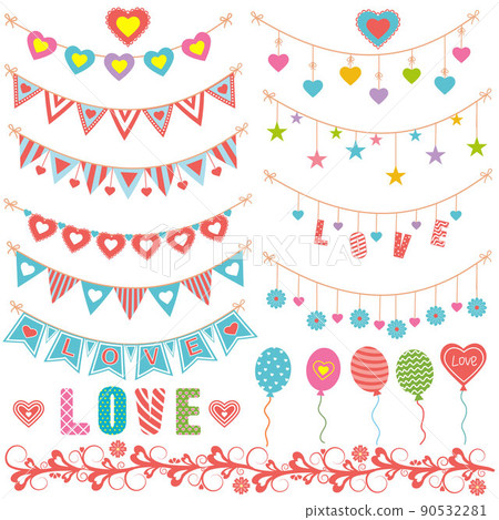 Festive decorative garland vector isolated on a white background Festive decorative garland vector isolated on a white background 90532281