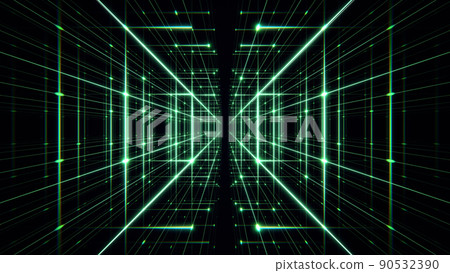 Business VJ Tunnel Wireframe Lattice Green [There is another Ver] 90532390