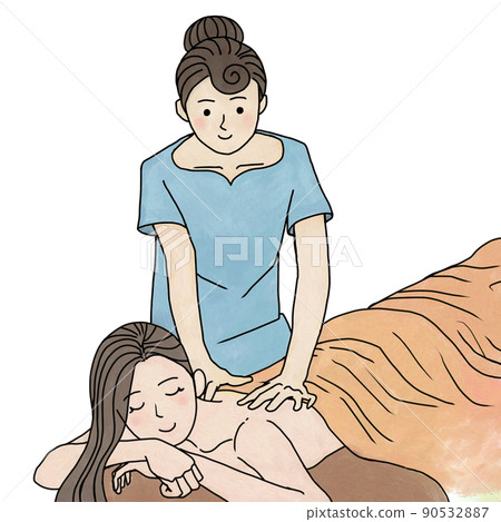 用淋巴背部按摩放鬆的女人 90532887