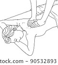 A woman relaxing with a lymphatic back massage 90532893