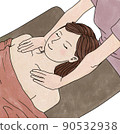 Women receiving décolletage / clavicle lymphatic massage 90532938