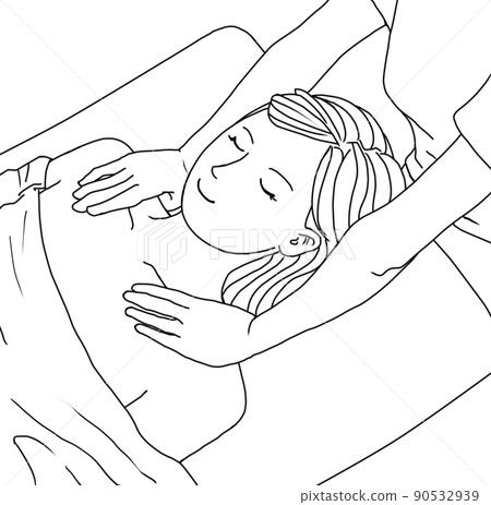 Women receiving décolletage / clavicle lymphatic massage Women receiving décolletage / clavicle lymphatic massage 90532939