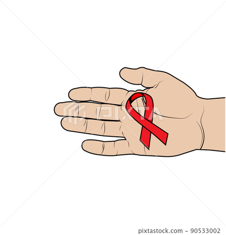 AIDS Awareness Ribbon, AIDS awareness symbol, Vector illustration 90533002