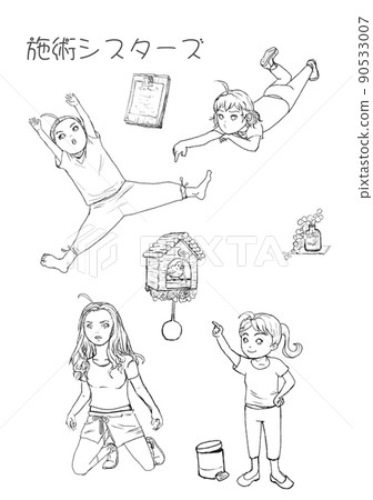 Cute ninja-style fairies, girls 90533007