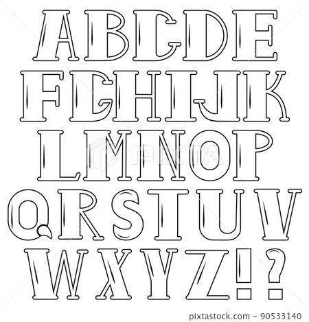 Vector cartoon alphabet on a white background.... - Stock Illustration ...