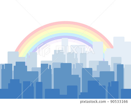Building silhouette horizontal position rainbow Building silhouette horizontal position rainbow 90533166