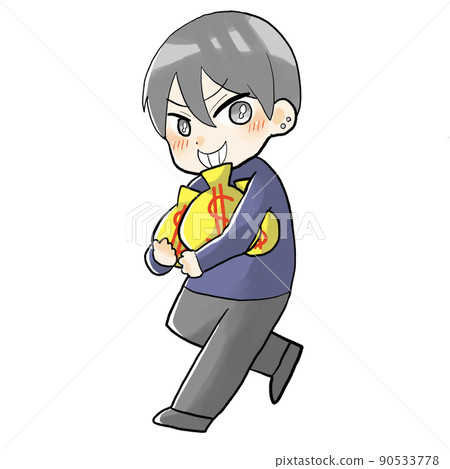 一個拿著錢逃跑的人 90533778