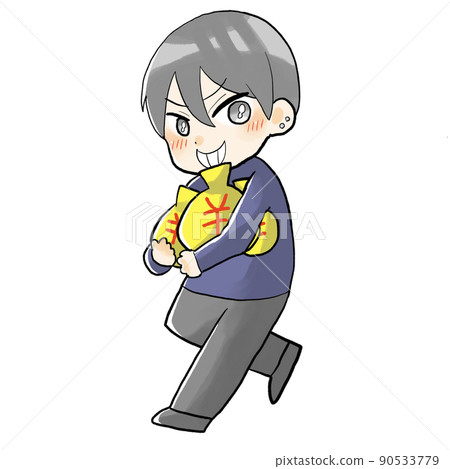 一個拿著錢逃跑的人 90533779