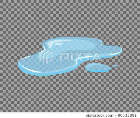 Water spill, puddle on a isolated transparent background. Blue autumn natural liquid on the ground. Clean water. Vector illustration. Water spill, puddle on a isolated transparent background. Blue autumn natural liquid on the ground. Clean water. Vector illustration. 90533891