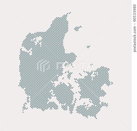 Vector map Denmark from dots, digital template 90533980