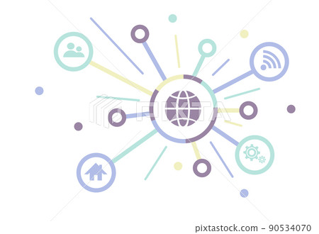 Social media connection concept. Flat design. Vector illustration 90534070