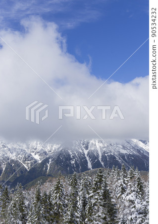 View from Shin-Hotaka Ropeway Ropeway First Snow Cover Hotaka Mountain Range Snowy Mountain Snowscape View from Shin-Hotaka Ropeway Ropeway First Snow Cover Hotaka Mountain Range Snowy Mountain Snowscape 90534232