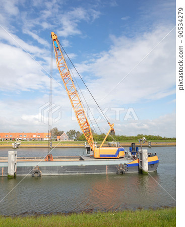 Loading crane on a ship 90534279
