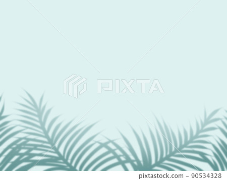 淺藍色的牆壁背景與棕櫚葉的陰影 淺藍色的牆壁背景與棕櫚葉的陰影 90534328