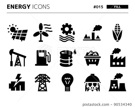 能源相關的填充樣式圖標 set_015 90534340