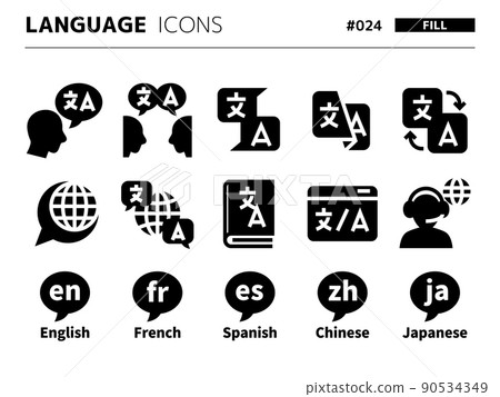 語言相關的填充樣式圖標 set_024 90534349