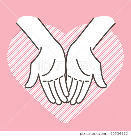 Vector illustration of holding out the palms of both hands Vector illustration of holding out the palms of both hands 90534512