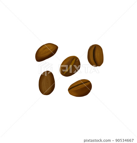 香濃咖啡豆真實觸感插畫 香濃咖啡豆真實觸感插畫 90534667