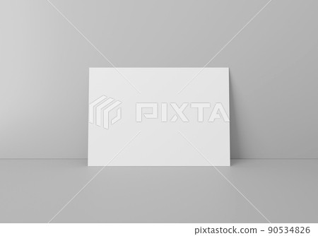 Empty white horizontal rectangle A4 paper sheet 90534826