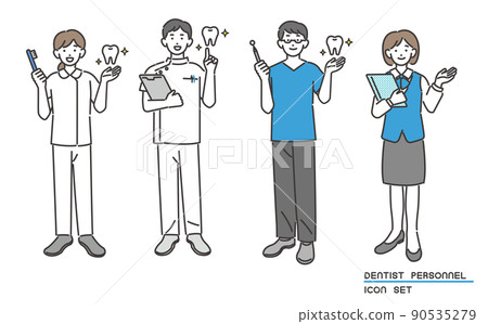 Vector illustration material of dentist and dental hygienist / dental clinic / dentist 90535279