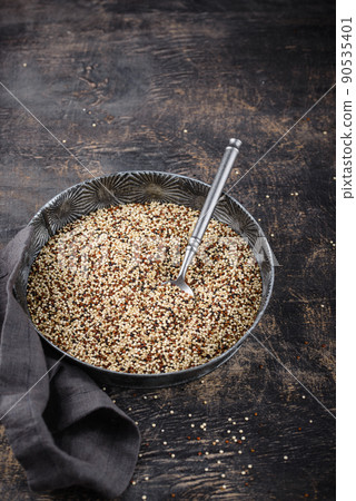 Red, white and brown quinoa. Red, white and brown quinoa. 90535401