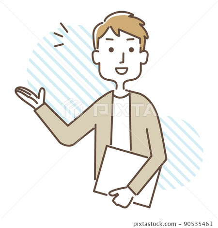 以微笑回應的男性上班族上半身 以微笑回應的男性上班族上半身 90535461