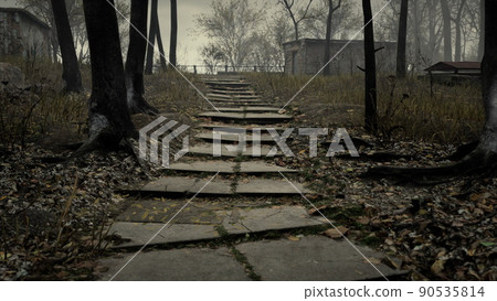 old abandoned garages in the forest old abandoned garages in the forest 90535814
