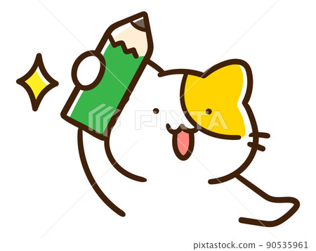 Deformed illustration of a cute cat that... - Stock Illustration ...