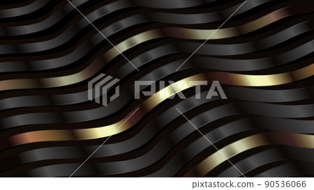 黑金漸變波浪條紋線條高端質感紋理背景 90536066