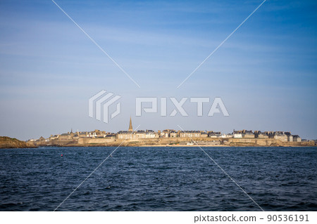 Saint-Malo city view from the sea, Brittany, France 90536191