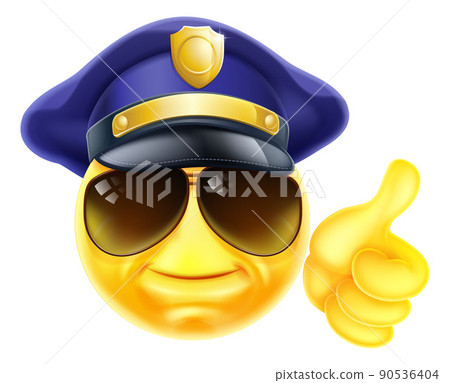 Happy Policeman Emoticon Emoji Face Cartoon Icon Happy Policeman Emoticon Emoji Face Cartoon Icon 90536404