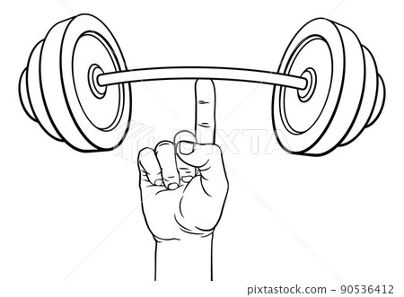 Weight Lifting Hand Finger Holding Barbell Concept Weight Lifting Hand Finger Holding Barbell Concept 90536412
