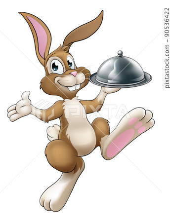 Easter Bunny Rabbit Cartoon Food Tray Cloche Chef Easter Bunny Rabbit Cartoon Food Tray Cloche Chef 90536422