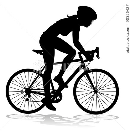 Bike and Bicyclist Silhouette 90536427
