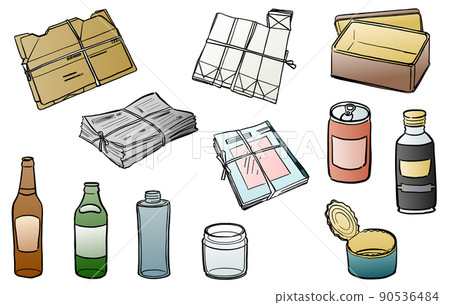 Recyclable waste illustration color 90536484