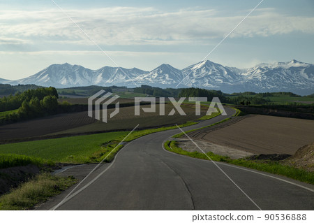 Road without utility poles Road without utility poles 90536888