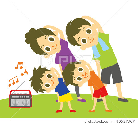 Family of four radio calisthenics Family of four radio calisthenics 90537367