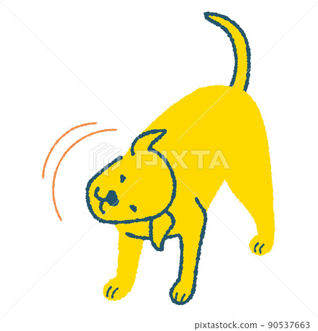 一隻狗搖晃身體的插圖 90537663