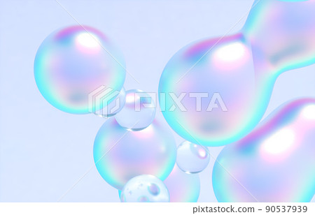 Abstract 3d art background. Holographic floating liquid blobs, soap bubbles, metaballs. Abstract 3d art background. Holographic floating liquid blobs, soap bubbles, metaballs. 90537939