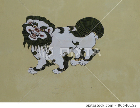 Bull Paintings on the house wall at the streets of Paro, Bhutan 90540152