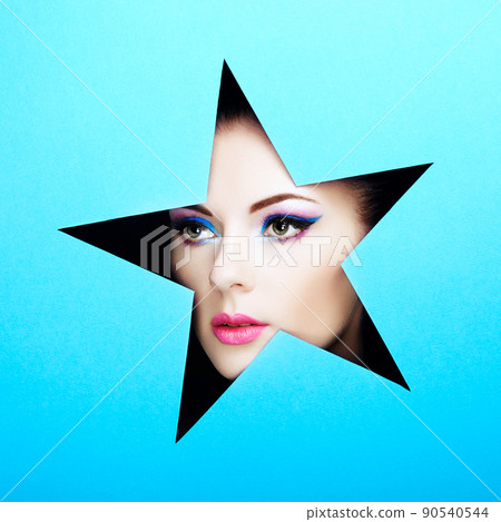 Conceptual beauty portrait of beautiful young woman 90540544