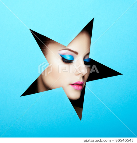 Conceptual beauty portrait of beautiful young woman 90540545