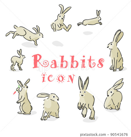 時尚兔子（插圖圖標） 90541676