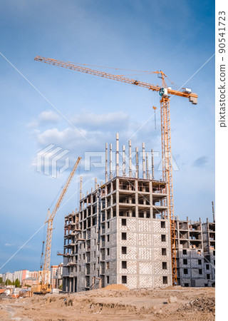 New high-rise houses and crane 90541723