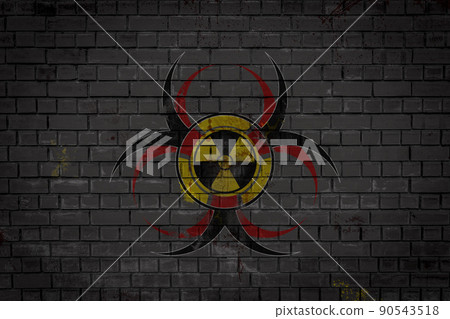 Stylized combined sign of biological, chemical and nuclear threat 90543518