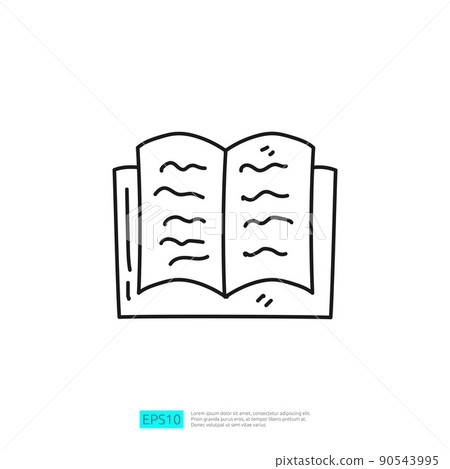 book drawing doodle line icon book drawing doodle line icon 90543995