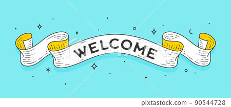 Welcome. Old school vintage ribbon Welcome. Old school vintage ribbon 90544728